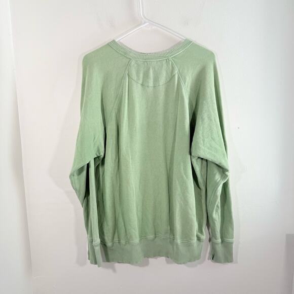 Aerie Take It Easy Tiger Green Oversized Crewneck Pullover Sweatshirt Small - Picture 7 of 8